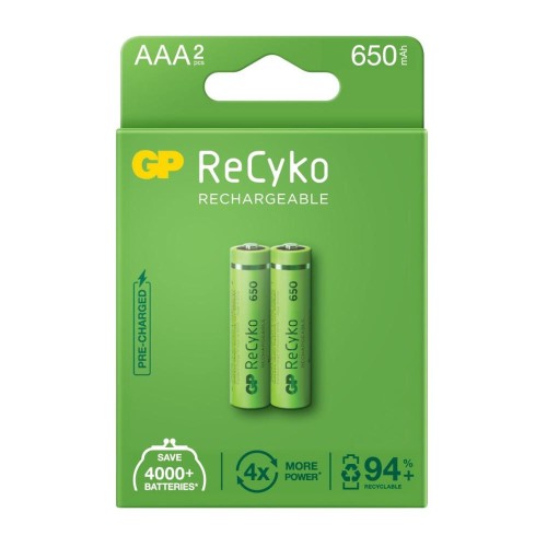 Akumulatorki AAA / R03 GP ReCyko 650 Series Ni-MH 650mAh - 2 sztuki - 1875913