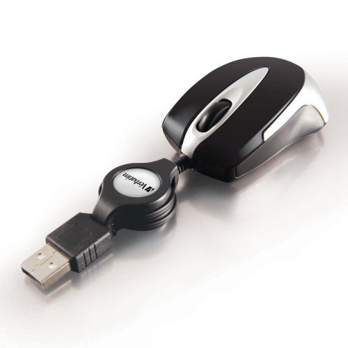 Mysz przewodowa Verbatim Travel optyczna zwijany kabel czarna - 2273609