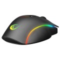 Mysz przewodowa Rampage SMX-G39 Comfort gamingowa, programowalna 12800 DPI RGB, czarna - 2737947