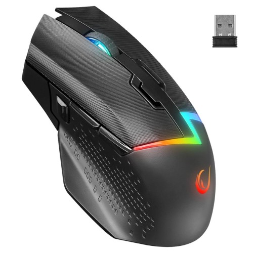 Mysz bezprzewodowa Rampage DROP M3 Czarna 10000 DPI RGB USB-C - 2654071
