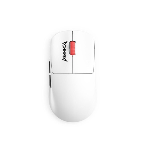 Mysz bezprzewodowa Monka PRIME optyczna 26000dpi 2.4 GHz + Bluetooth biała AKUMULATOR 6 przycisków gaming PixArt PAW3395 Kailh - 2737812