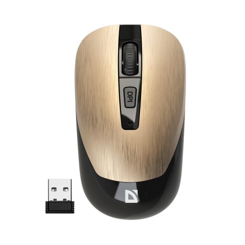 Mysz bezprzewodowa Defender WAVE MM-995 optyczna bezklikowa silent 1600dpi złota - 1635128