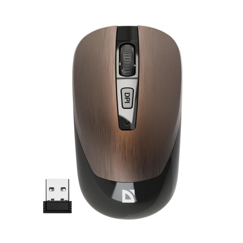 Mysz bezprzewodowa Defender WAVE MM-995 optyczna bezklikowa silent 1600dpi brązowa - 1635130