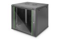 Szafa sieciowa wisząca DYNAmic 19" 9U rack 600x600, drzwi szyba, czarny, niedzielona, złożona, 60kg - 2765422