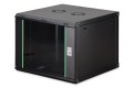 Szafa sieciowa wisząca DYNAmic 19" 9U rack 600x600, drzwi szyba, czarny, niedzielona, złożona, 60kg - 2772526