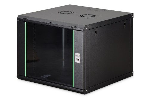 Szafa sieciowa wisząca DYNAmic 19" 9U rack 600x600, drzwi szyba, czarny, niedzielona, złożona, 60kg - 2765431