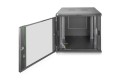 Szafa sieciowa wisząca DYNAmic 19" 9U rack 600x600, drzwi szyba, czarny, niedzielona, złożona, 60kg - 2765426
