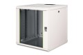 Szafa sieciowa wisząca Unique 19" 12U rack 600x600, drzwi szyba, szary, niedzielona, złożona, 100kg - 2765402
