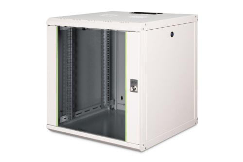 Szafa sieciowa wisząca Unique 19" 12U rack 600x600, drzwi szyba, szary, niedzielona, złożona, 100kg - 2765411