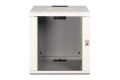 Szafa sieciowa wisząca Unique 19" 12U rack 600x600, drzwi szyba, szary, niedzielona, złożona, 100kg - 2765409