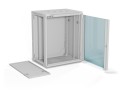 ALANTEC Szafa wisząca 19" 15U 600x450, drzwi szklane, kolor szary, do samodzielnego montażu - Flat Pack (SW-15U-600-450-01-SF) - 2772608