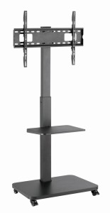 GEMBIRD STOJAK PODŁOGOWY NA TELEWIZOR, MOBILNY NA KÓŁKACH (OBROTOWY/UCHYLNY), 32" - 75", CZARNY