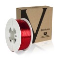 Filament do drukarek 3D Verbatim PET-G 1,75 mm 1kg czerwony transparentny - 2733388