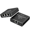 Switch niezarządzalny Qoltec mini rozdzielacz splitter 1x3 port RJ45 | 1000Mbps | USB-C | Aluminium - 2737268