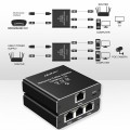 Switch niezarządzalny Qoltec mini rozdzielacz splitter 1x3 port RJ45 | 1000Mbps | USB-C | Aluminium - 2737274
