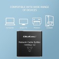 Switch niezarządzalny Qoltec mini rozdzielacz splitter 1x2 port RJ45 | 1000Mbps | USB-C | Aluminium - 2272625