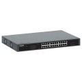 Switch niezarządzalny Intellinet 24x 10/100/1000 Mbps PoE+ 370W + 2x SFP, Rack 19" - 1529328