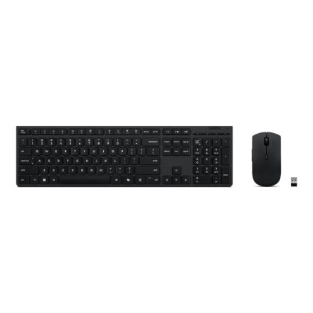 Lenovo Professional Bezprzewodowa ładowalna klawiatura i mysz combo | Zestaw klawiatury i myszy | Bezprzewodowy | Mysz w zestawie | Język nordycki | Czarny - 2763732
