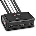 Przełącznik KVM LINDY 2-portowy DisplayPort 1.2, USB 2.0 & Audio - 2776463