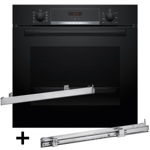Piekarnik BOSCH HBA514BB3 + prowadnice teleskopowe 1 poziomowe BOSCH HEZ538000