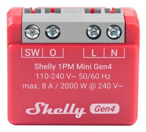 Inteligentny sterownik z pomiarem energii WiFi Shelly 1PM Mini Gen4
