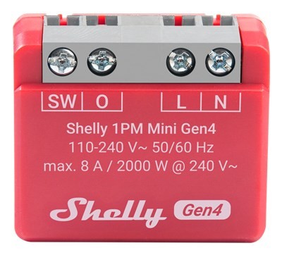 Mini przekaźnik WiFi z pomiarem energii Shelly 1PM Mini Gen4 - 2776125