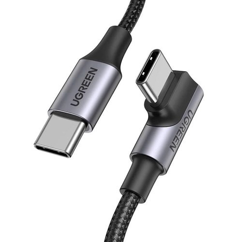 Ugreen Kabel US334 70643 USB-C (kątowy) / USB-C (prosty) 100W PD 1m - czarny - 2776154
