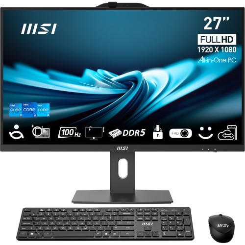 MSI AIO PRO AP272P 14M-496EU i5-14400 27" IPS LED FHD Non-Touch Anti-Glare 16GB SSD512GB M.2 AX211 WiFi 6E Windows 11 Pro Black - 2776339