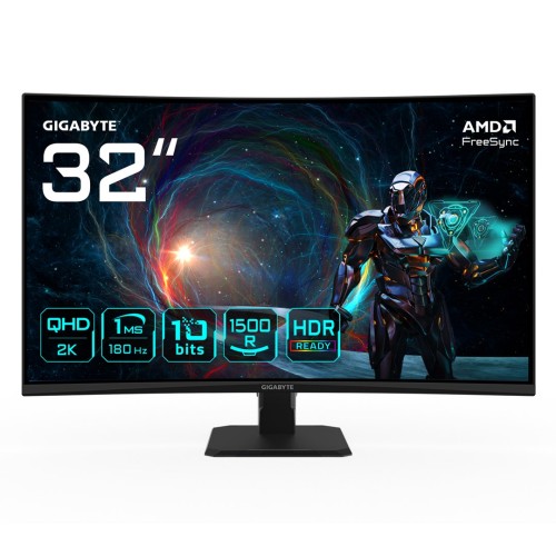 Monitor Gigabyte GS32QCA EK 32" VA 180 Hz 1 ms 2560 x 1440 pikseli 250 cd/m2 Ilość portów HDMI: 2 - 2777158