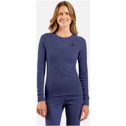 Bielizna termoaktywna z długim rękawem Odlo BL TOP crew neck l/s ACTIVE WARM roz. M Niebieska - 2777917
