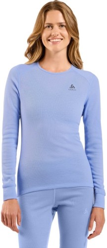 Bielizna termoaktywna z długim rękawem Odlo BL TOP crew neck l/s ACTIVE WARM roz. S Niebiesko-szara - 2777918