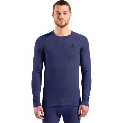 Bielizna termoaktywna z długim rękawem Odlo BL TOP crew neck l/s ACTIVE WARM roz. L Niebieska - 2777919