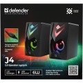 DEFENDER GLOSNIKI PC J4 2.0 6W LED USB CZARNE 65964 - 2763487