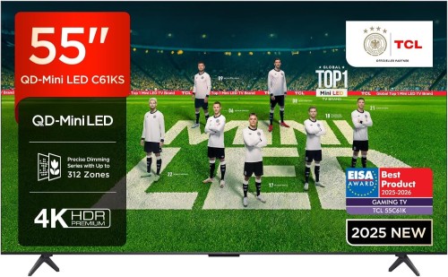 Telewizor TCL 55C61KS QD-Mini LED 55'' 4K Ultra HD Google TV Dolby Atmos DVB-T2 Czarny - 2779697