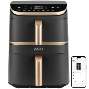 Cosori Turbo Tower Pro Smart Pojedyńczy 10,8 l Autonomiczny 2630 W Frytkownica na gorące powietrze Czarny, Złoto