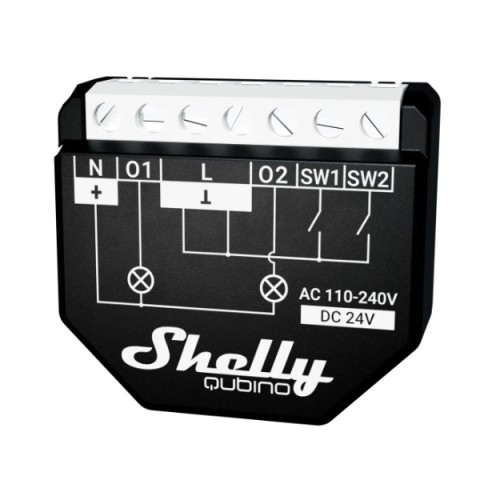 Shelly Qubino Wave 2PM - 2-kanałowy przekaźnik dopuszkowy/sterownik Z-Wave 230 V - 2782275