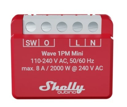 Shelly Shelly Qubino Wave 1PM Mini Siłownik pomiarowy-przełączający Z-Wave - 2782260