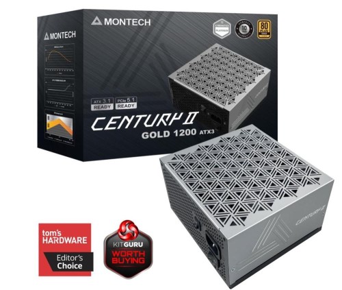 MONTECH Zasilacz Century II 1200W 80+ Złoty ATX 3.1 Srebrny - 2787246