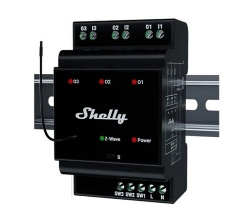 Shelly Qubino Wave Pro 3 3-kanałowy Przekaźnik Na Szynę Din Z-wave - 2788855
