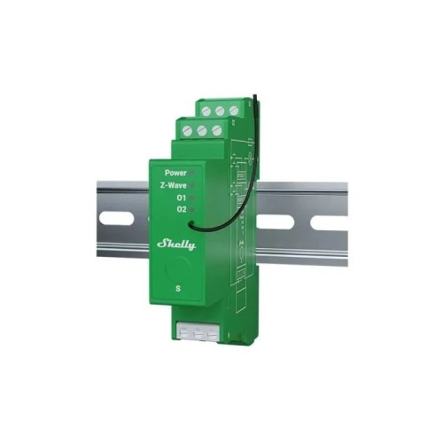 Shelly Wave Pro Dimmer 2PM – Ściemniacz oświetlenia Z-Wave, 2 kanały, bezprzewodowy do LED i halogenów, montaż na szynie DIN - 2788858