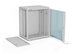 ALANTEC Szafa wisząca 19" 15U 600x450, drzwi szklane,  kolor szary, zmontowana (SW-15U-600-450-01-SA)