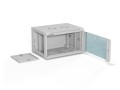 ALANTEC Szafa wisząca 19" 6U 600x450, drzwi szklane,  kolor szary, zmontowana (SW-6U-600-450-01-SA) - 2786374