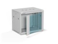 ALANTEC Szafa wisząca 19" 9U 600x450, drzwi szklane,  kolor szary, zmontowana (SW-9U-600-450-01-SA) - 2786375