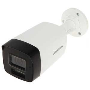 Hikvision DS-2CE17D0T-LFS(2.8mm) 2 MP kamera Bullet z inteligentnym hybrydowym oświetleniem i dźwiękiem, stałoogniskowa
