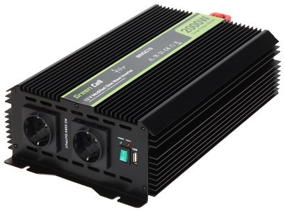 Przetwornica napięcia Inwerter Green Cell PRO 12V na 230V 2000W/4000W Modyfikowana sinusoida - 2795852