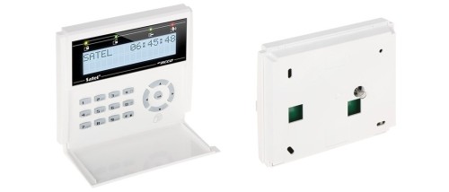 SATEL Manipulator LCD z czytnikiem kart zbliżeniowych 125 kHz (białe podświetlenie, biała obudowa) - 2796381