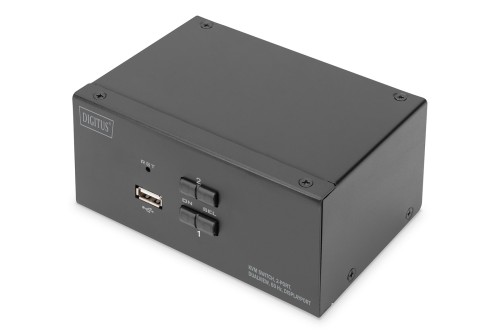 Przełącznik KVM, 2 portowy, 4K 60Hz, 4xDP IN, 2xDP OUT, 2xUSB A, 2x Audio IN&OUT - 2796595