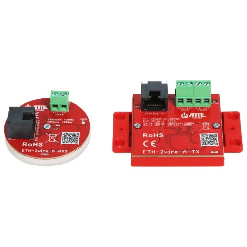 Zestaw konwerterów UTP/2-wire do transmisji LAN+PoE ETH-2WIRE-A-SET2 komplet 2 szt ATTE - 2798009