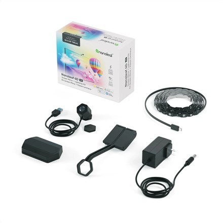 Nanoleaf 4D V2 Lustro do telewizora + zestaw pasków świetlnych (do telewizora i monitora do 65'')|24 W|Wielokolorowe RGB - 2798283