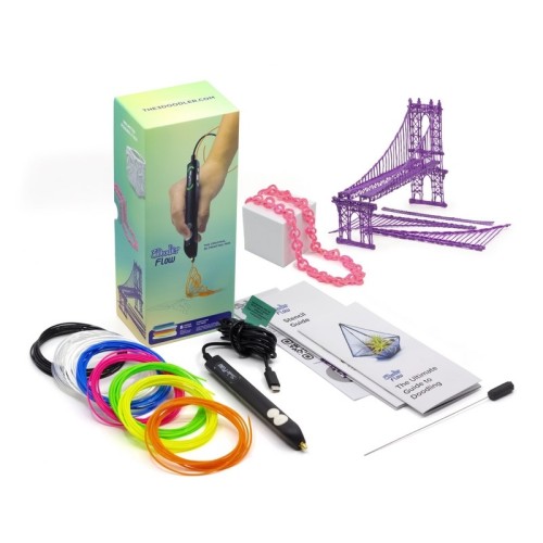3DOODLER FLOW ESSENTIALS ZESTAW DŁUGOPISU DO DRUKOWANIA 3D + 8 SZT RÓŻNOKOLOROWYCH SZPUL FILAMENTU 1,75MM FLOW (WYPRZEDAŻ) - 2785602